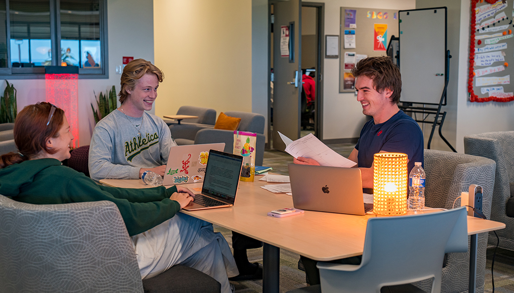 students studying in the LRC